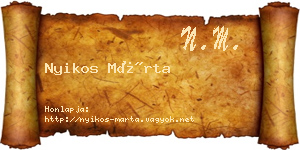 Nyikos Márta névjegykártya